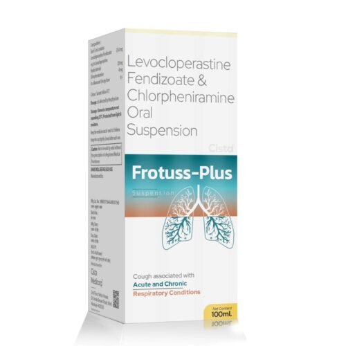 Levocloperastine Fendizoate & Chlorpheniramine Oral Suspension – FROTUSS PLUS, Compositions of Levocloperastine Fendizoate & Chlorpheniramine Oral Suspension – FROTUSS PLUS are Levocloperastine Fendizoate 35.4 mg equivalent to 20 mg+ CPM 4 mg, Levocloperastine Fendizoate & Chlorpheniramine Oral Suspension – FROTUSS PLUS offered by Cista Medicorp
