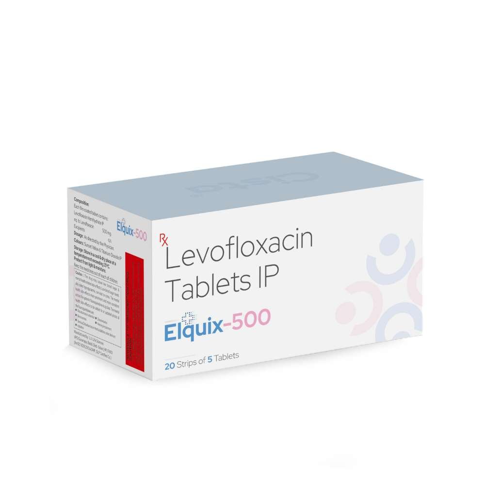Levofloxacin Tablets IP 500 Mg – ELQUIX Tablets, Compositions of Levofloxacin Tablets IP 500 Mg – ELQUIX Tablets are Levofloxacin 500mg, Levofloxacin Tablets IP 500 Mg – ELQUIX Tablets offered by CistaMedicorp