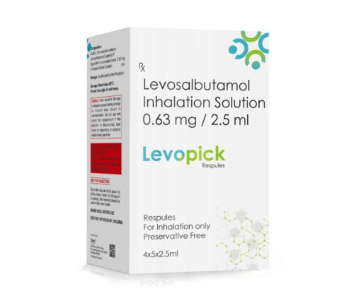 Levosalbutamol Inhalation Solution – LEVOPICK Respules, Compositions of Levosalbutamol Inhalation Solution – LEVOPICK Respules are Levosalbutamol Sulphate ip 0.63mg(eq. to Levosalbutamol) In an normal Saline Solution, Levosalbutamol Inhalation Solution – LEVOPICK Respules offered by Cista Medicorp
