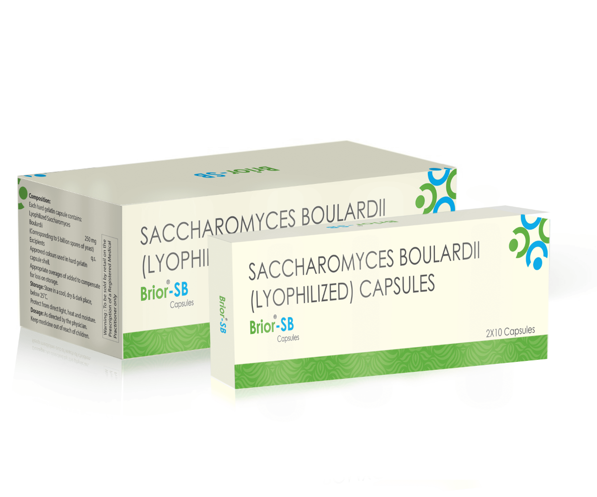 Saccharomyces Boulardii (Lyophilized) Capsules – BRIOR-SB, Compositions of Saccharomyces Boulardii (Lyophilized) Capsules – BRIOR-SB are Saccharomyces boulardii (Lyophilized) capsules 250 mg, Saccharomyces Boulardii (Lyophilized) Capsules – BRIOR-SB offered by CistaMedicorp
