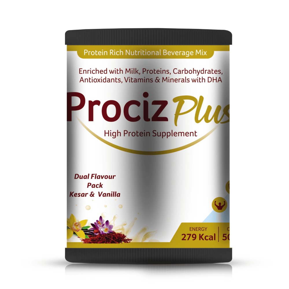 Milk Proteins, Carbohydrates, Antioxidants, Vitamins & Minerals with DHA (Kesar & Vanilla Flavour) – PROCIZ-PLUS (Kesar & Vanilla Flavour), Compositions of Milk Proteins, Carbohydrates, Antioxidants, Vitamins & Minerals with DHA (Kesar & Vanilla Flavour) – PROCIZ-PLUS (Kesar & Vanilla Flavour) are Enriched with Milk, Proteins, Carbohydrate s, Antioxidants, Vitamins & Minerals with DHA (Kesar & Vanilla Flavour), Milk Proteins, Carbohydrates, Antioxidants, Vitamins & Minerals with DHA (Kesar & Vanilla Flavour) – PROCIZ-PLUS (Kesar & Vanilla Flavour) offered by CistaMedicorp