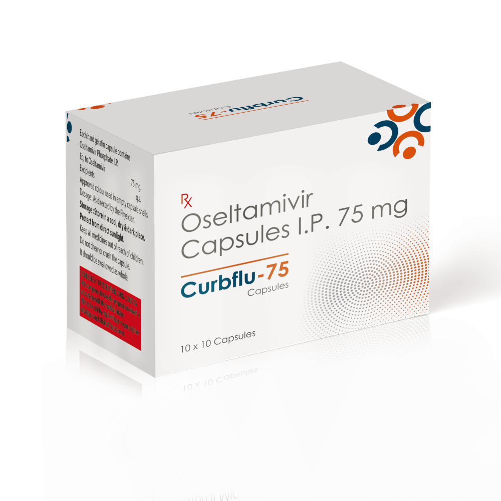 Oseltamivir Capsules IP 75 Mg – CURBFLU 75 Capsules, Compositions of Oseltamivir Capsules IP 75 Mg – CURBFLU 75 Capsules are Oseltamivir 75mg, Oseltamivir Capsules IP 75 Mg – CURBFLU 75 Capsules offered by CistaMedicorp