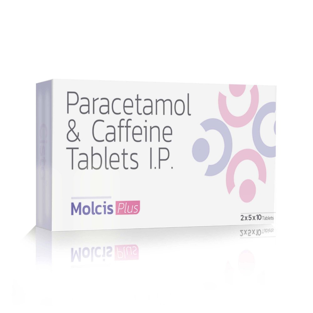 Paracetamol & Caffeine Tablets IP – MOLCIS PLUS, Compositions of Paracetamol & Caffeine Tablets IP – MOLCIS PLUS are Paracetamol 650 mg + Caffeine 50mg, Paracetamol & Caffeine Tablets IP – MOLCIS PLUS offered by CistaMedicorp