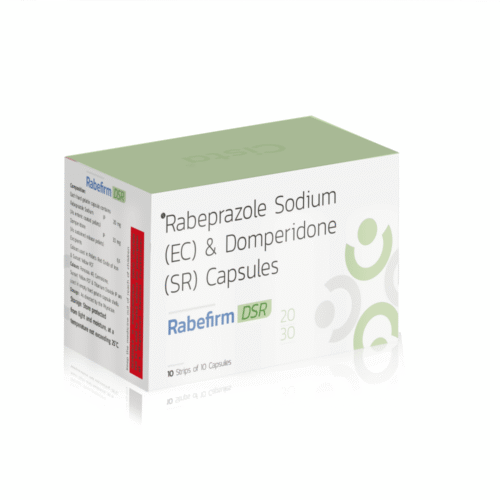 Rabeprazole Sodium (EC) 20mg & Domperidone (SR) 30mg Capsules – RABEFIRM DSR, Compositions of Rabeprazole Sodium (EC) 20mg & Domperidone (SR) 30mg Capsules – RABEFIRM DSR are Rabeprazole 20mg (EC) Domperidone 30mg (SR), Rabeprazole Sodium (EC) 20mg & Domperidone (SR) 30mg Capsules – RABEFIRM DSR offered by Cista Medicorp
