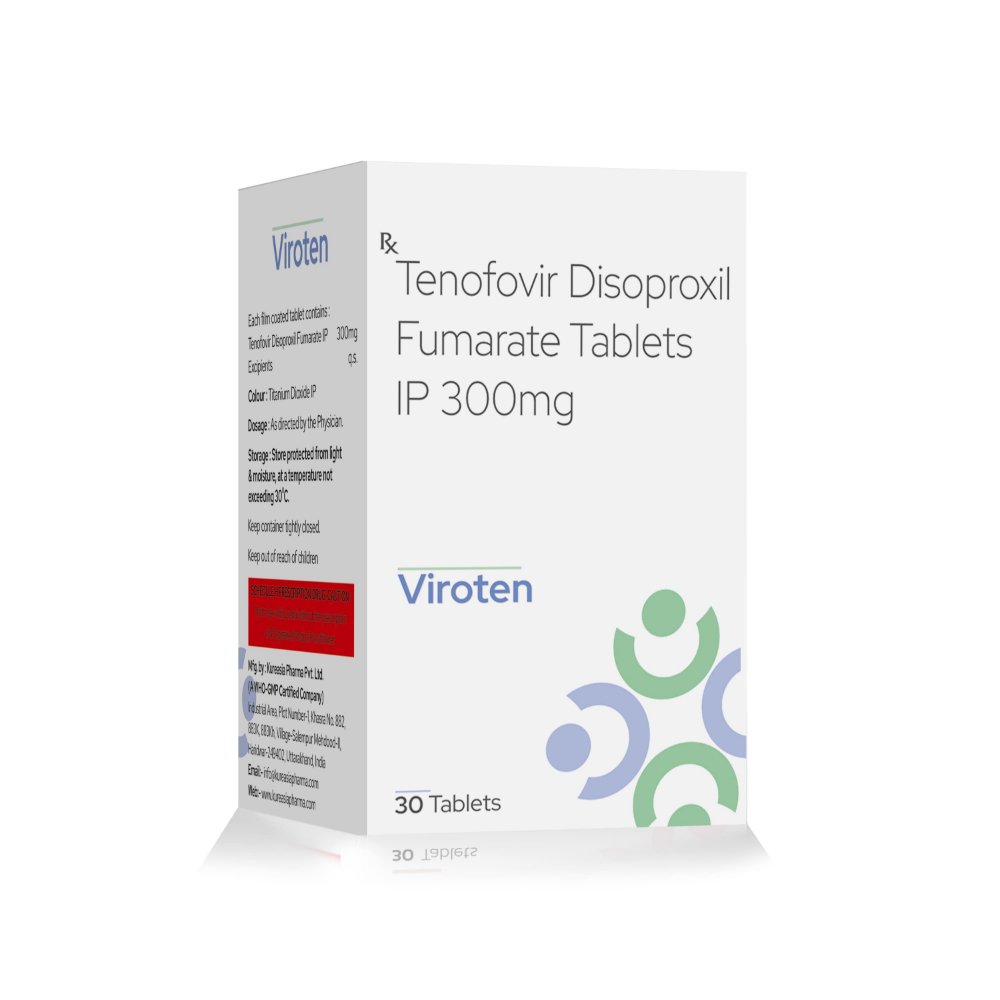 Tenofovir Disoproxil Fumarate Tablets IP 300 Mg – VIROTEN Tablets – cista medicorp, Compositions of Tenofovir Disoproxil Fumarate Tablets IP 300 Mg – VIROTEN Tablets – cista medicorp are Tenofovir Fumarate 300 mg -, Tenofovir Disoproxil Fumarate Tablets IP 300 Mg – VIROTEN Tablets – cista medicorp offered by CistaMedicorp