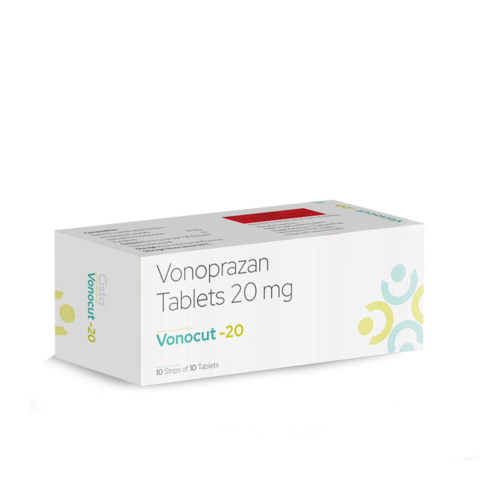 Vonoprazan 20 Mg Tablets – VONOCUT 20, Compositions of Vonoprazan 20 Mg Tablets – VONOCUT 20 are VONAPRAZAN 20, Vonoprazan 20 Mg Tablets – VONOCUT 20 offered by CistaMedicorp