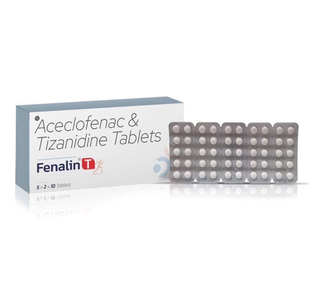 Aceclofenac 100mg + Tizanidine Hydrochloride 2mg - Fenalin-T