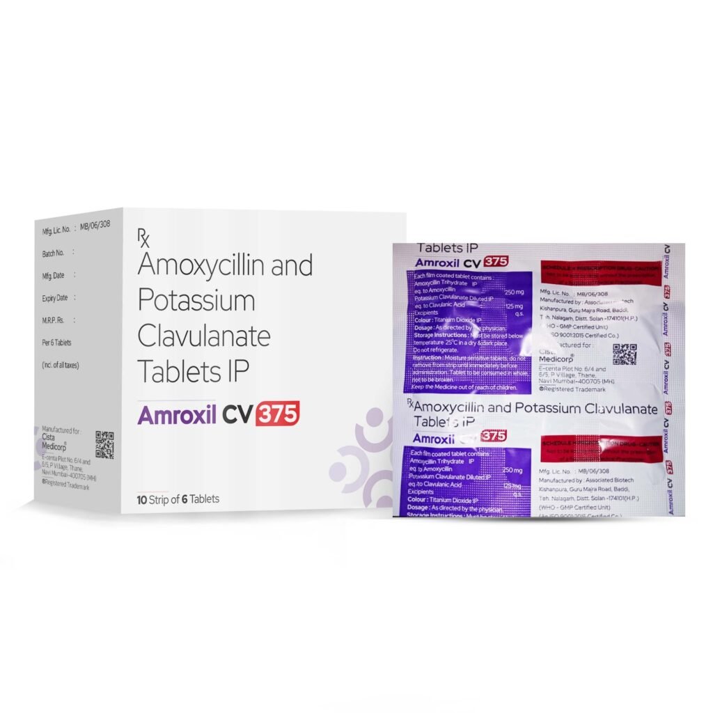 Amoxycillin 250mg + Clavulanic 125mg - Amroxil CV 375