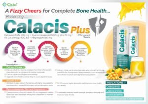 Calcium Citrate 500mg + Cyanocobalamin 1.5 mcg + Zinc 10mg + vitamin D3 10mcg +Magnesium 180 mg (Effervescent Tablets) Mango flavour – Calacis-Plus — Calcium Citrate 500 mg + Cyanocobalamin 1.5 mcg + Zinc 10 mg + vitamin D3 10 mcg + Magnesium 180 mg (Effervescent Tablets) Mango flavour — Tablets