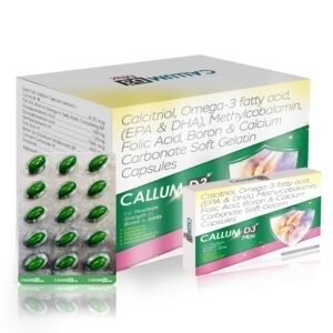 Calcitriol 0.25 mcg + Methylcobalamin 1500 mcg + Folic Acid 400 mcg + Boron (As Disodium Tetraborate) 1.5 mg + Calcium Carbonate 500 mg + Fish Oil, Rich in Omega 3 Acids – Eicosapentaenoic Acid (EPA) 180 mg + Docosahexaenoic Acid (DHA) 120mg – Callum-D3 Max — Calcitriol 0.25 mcg + Methylcobalamin 1500 mcg + Folic Acid 400 mcg + Boron (As Disodium Tetraborate) 1.5 mg + Calcium Carbonate 500 mg + Fish Oil, Rich in Omega 3 Acids - Eicosapentaenoic Acid (EPA) 180 mg + Docosahexaenoic Acid (DHA) 120 mg — Soft gelatin capsules