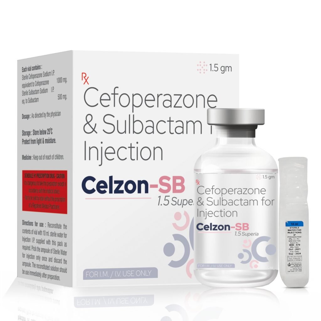 Cefoperazone 1gm + Sulbactam 500mg - Celzon SB 1.5 (Superia)
