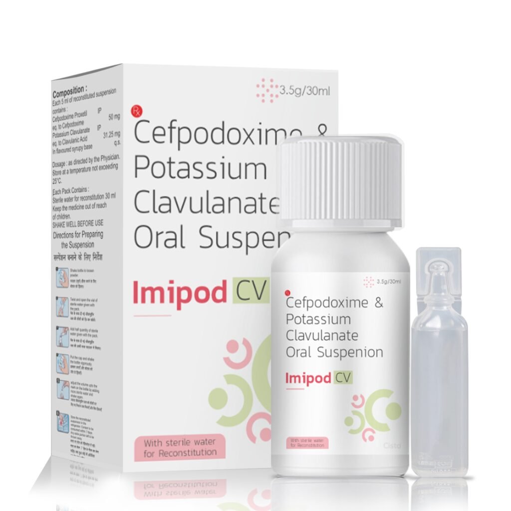 Cefpodoxime 50 mg + Clavulanic Acid 31.25mg With Water - Imipod CV