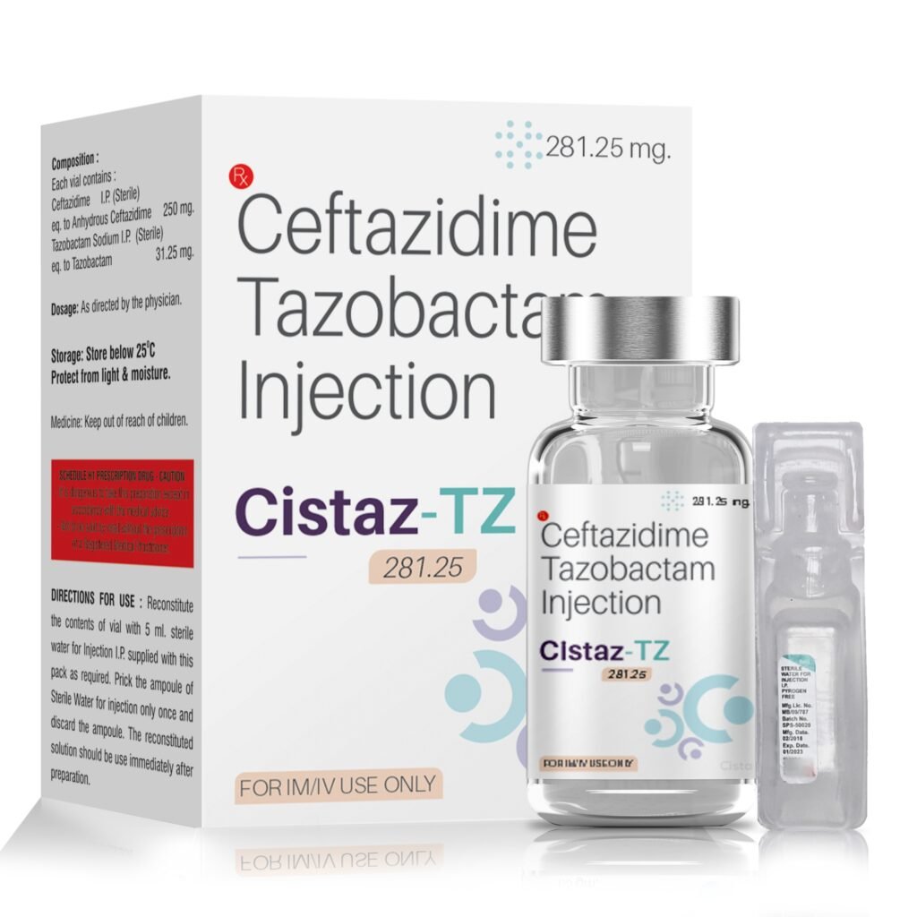 Ceftazidime 250mg + Tazobactum 31.25mg - Cistaz TZ 281.25