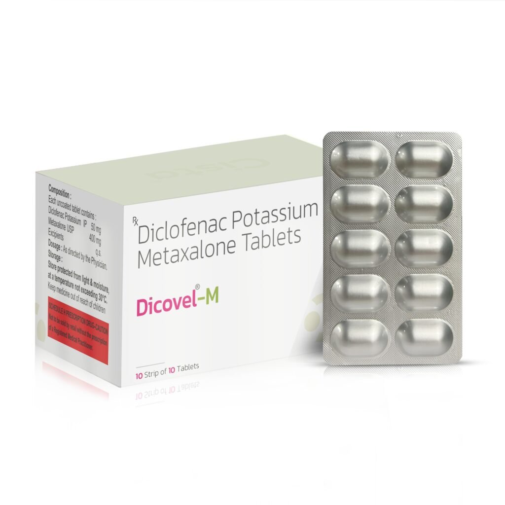 Diclofenac 50 mg + Metaxalone 400 mg - Dicovel-M