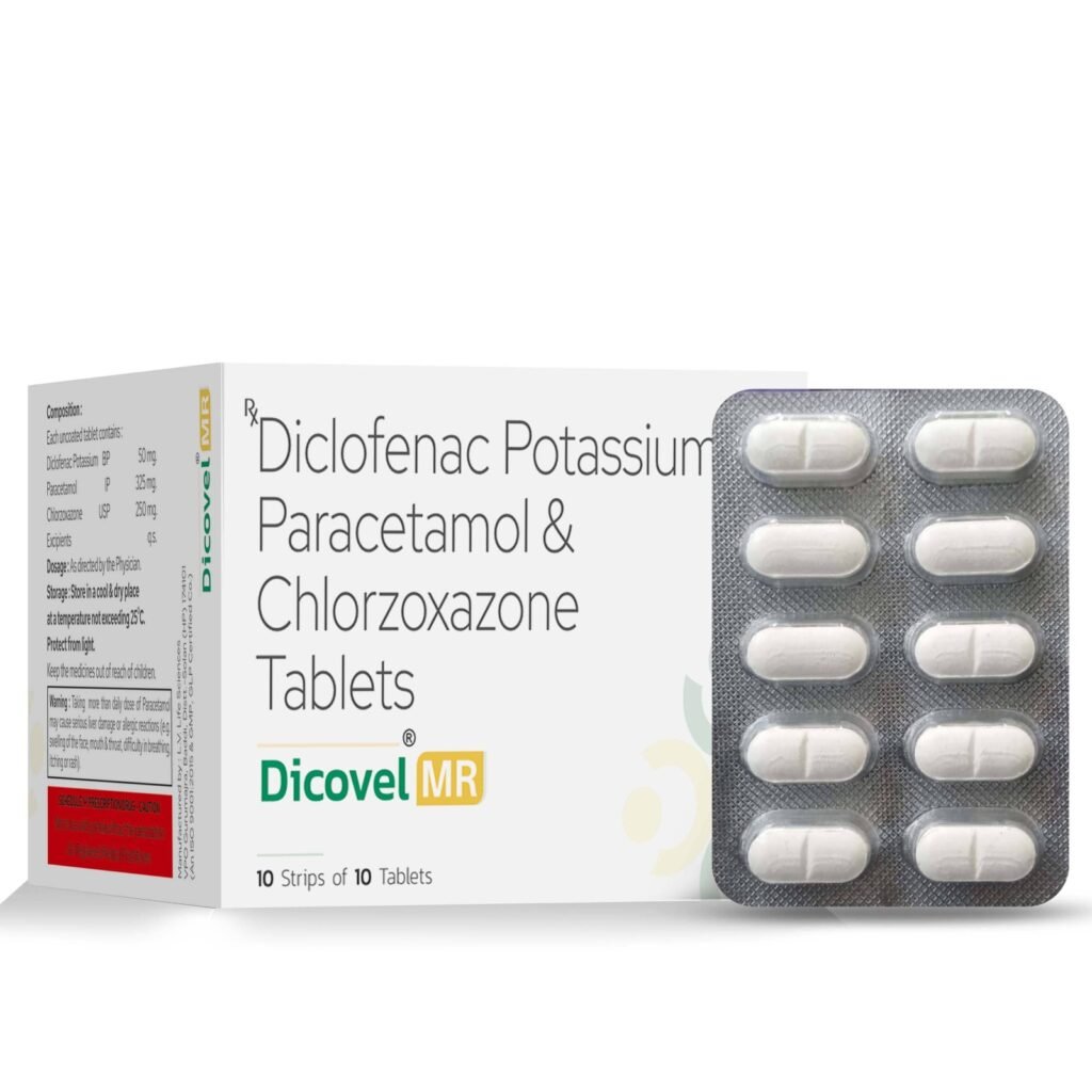 Diclofenac 50mg + Paracetamol 325mg + Chlorzoxazone 250mg - Dicovel-MR