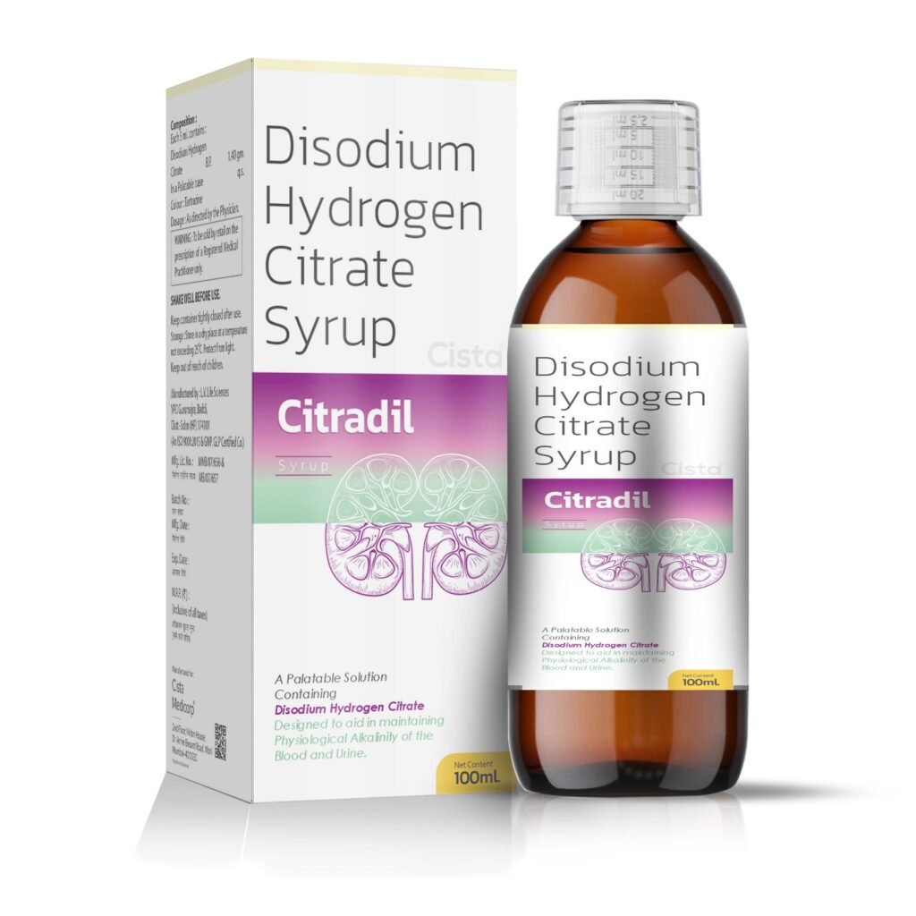 Disodium Hydrogen Citrate 104 gm,in flavoured syrup base - Citradil