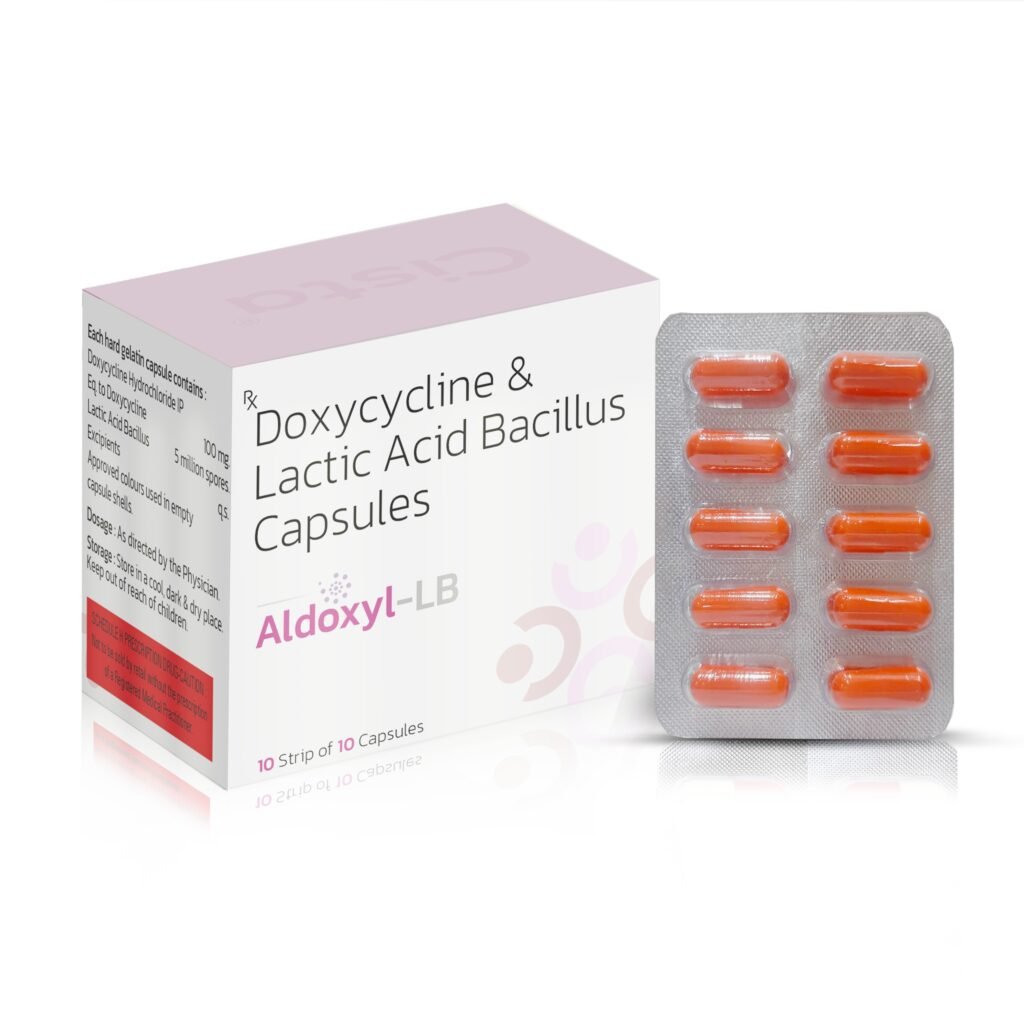 Doxycycline HCl 100mg + Lactic Acid Bacillus 5 Million spores - Aldoxyl-LB