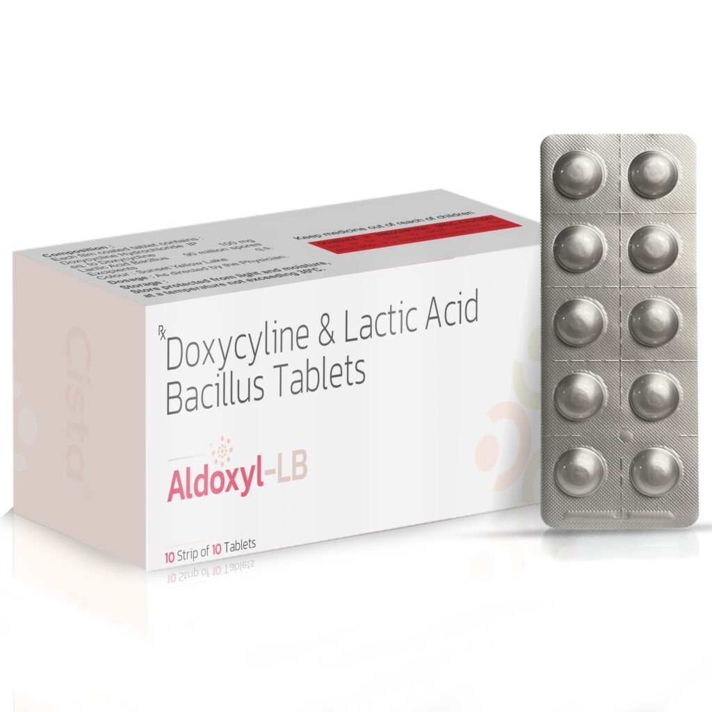 Doxycycline HCl 100mg + Lactic Acid Bacillus 90 Million spores - Aldoxyl-LB