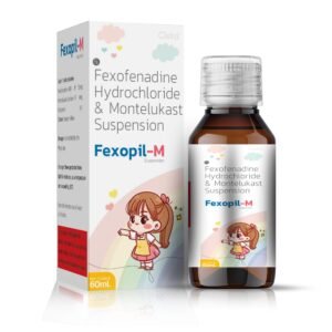 Each 5 ml contains: Fexofenadine 30 mg + Montelukast 4 mg – Fexopil-M — Each 5 ml contains: Fexofenadine 30 mg + Montelukast 4 mg — Suspension