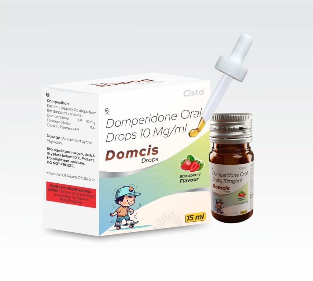Each ml (approx 20 drops) contains : Domperidone 10 mg - Domcis