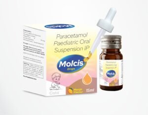 Each ml (approx 20 drops) contains : Paracetamol IP 100 mg (Mango Flavour) – Molcis — Each ml (approx 20 drops) contains : Paracetamol IP 100 mg (Mango Flavour) — Drops