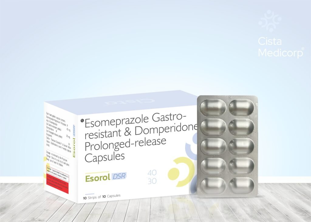 Esomeprazole 40mg + Domperidone 30mg SR Capsules - Esorol-DSR