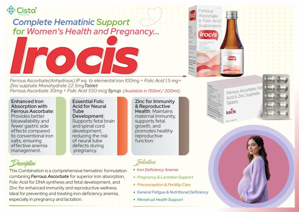 Ferrous Ascorbate 30mg + Folic Acid 550mg - Irocis
