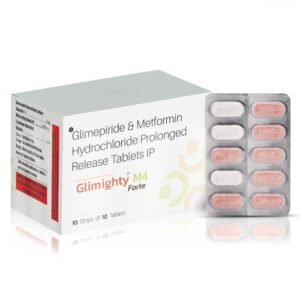 Glimepiride 4mg + Metformin 1000 (prolonged release form)mg (Bilayered Tab) – Glimighty-M4 Forte — Glimepiride 4mg + Metformin 1000 (prolonged release form)mg (Bilayered Tab) — Tablets
