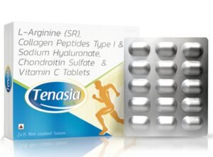 L-Arginine 500mg (SR), Collagen Peptide Type I & III 40mg , Sodium Hyaluronate 30mg , Chondroitin Sulfate Sodium 200mg & Vitamin C 12.5mg – Tenasia-Forte — L-Arginine 500mg (SR), Collagen Peptide Type I & III 40mg , Sodium Hyaluronate 30mg , Chondroitin Sulfate Sodium 200mg & Vitamin C 12.5mg — Tablets