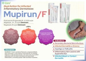 Fluticasone Propionate 0.005% w/w + Mupirocin 2.00% w/w ointment – Mupirun-F — Fluticasone Propionate 0.005% w/w + Mupirocin 2.00% w/w ointment — Ointment