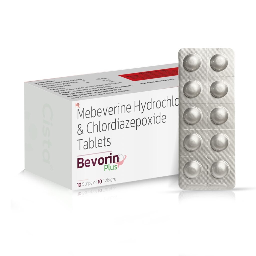 Mebeverine 135 mg SR + Chlordiazepoxide 5 mg - Bevorin- Plus
