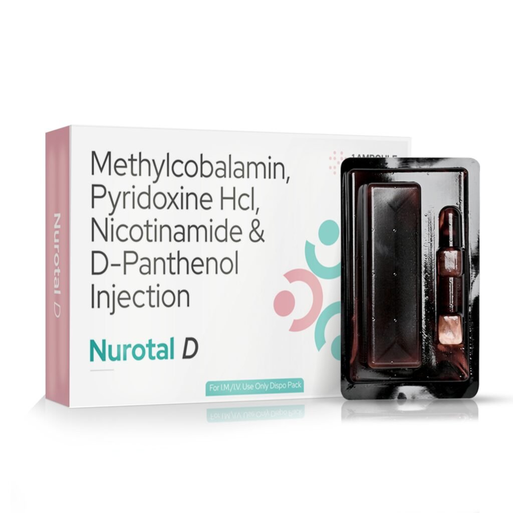 Methylcobalamin 1000 mcg + Pyridoxine 100 mg + Nicotinamide 100 mg + D - Panthenol 50mg+ Benzyl Alcohol 2 - Nurotal - D