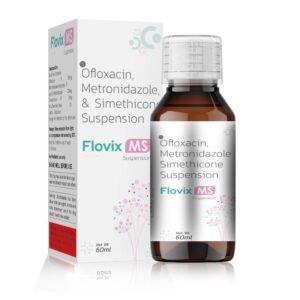 Ofloxacin 50 mg + Metronidazole 120 mg – + Simethicone 10 mg Flovix MS — Ofloxacin 50 mg + Metronidazole 120 mg — Suspension