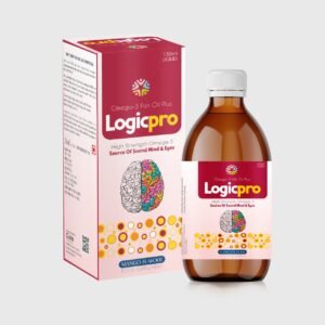 Omega 3 fatty acid 600 mg, EPA 250 mg, DHA 190 mg Excipients q.s (Mango Flavour) (Glass Bottle) – Logic-Pro — Omega 3 fatty acid 600 mg, EPA 250 mg, DHA 190 mg Excipients q.s (Mango Flavour) (Glass Bottle) — Syrup