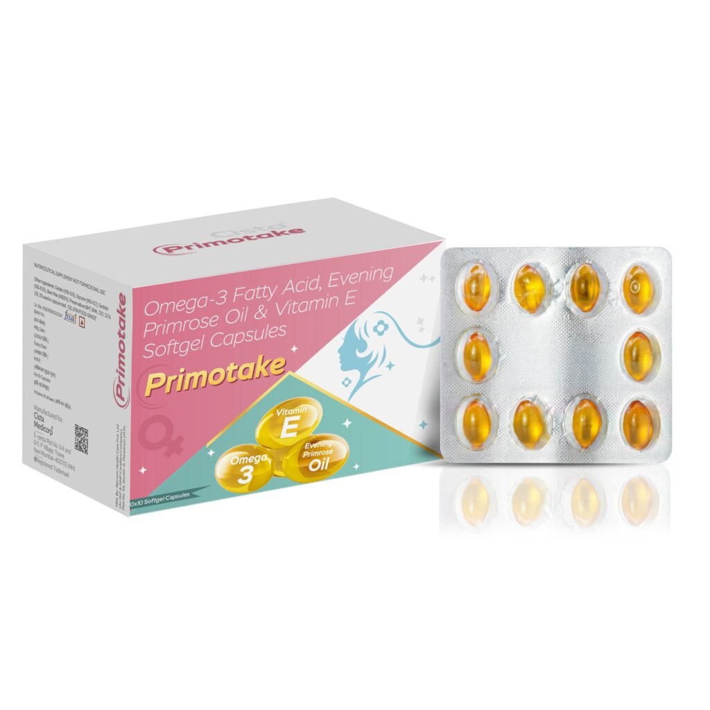 Omega3 Fatty Acid 90 mg + Evening Primerose Oil 1000 mg + Vitamin E 80IU - Primotake