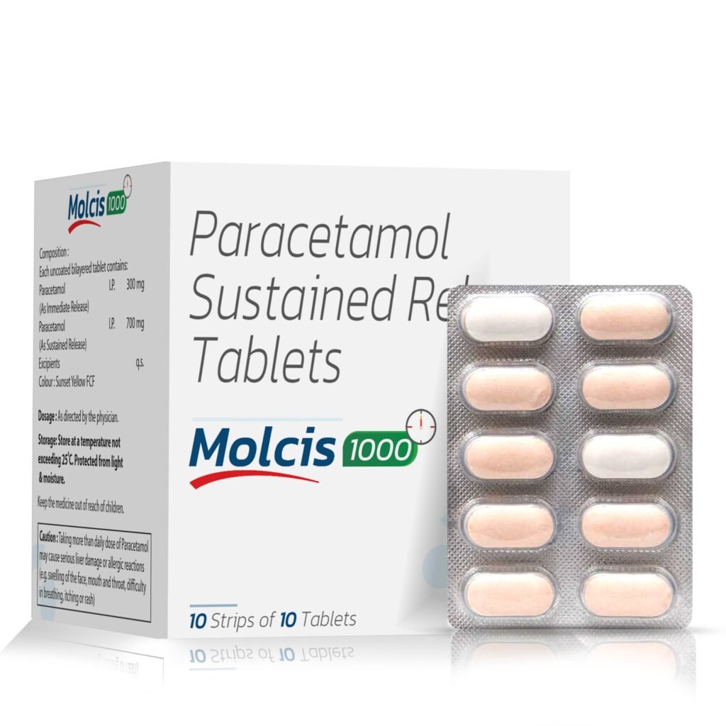 Paracetamol 1gm SR (Bi-Layered Tablet ) - Molcis-1000