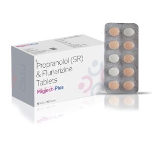 Propranolol HCL 40 mg +Flunarizine HCL 10mg – Migject-Plus — Propranolol HCl 40 mg + Flunarizine HCl 10 mg — Tablets