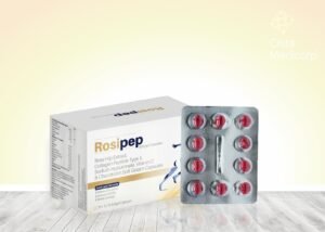 Rosehip extract 250 mg + Collagen Peptide Type 2 40 mg+ Sodium Hyaluronate 30 mg + Vitamin C 35 mg + Chondroitin 200 mg – Rosipep — Rosehip extract 250 mg + Collagen Peptide Type 2 40 mg+ Sodium Hyaluronate 30 mg + Vitamin C 35 mg + Chondroitin 200 mg — Soft gelatin capsules