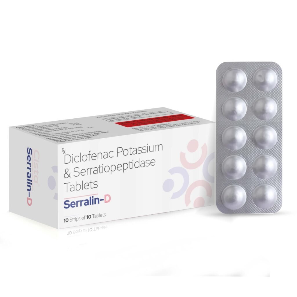 Serratiopeptidase 10mg + Diclofenac Potassium 50mg - Serralin-D