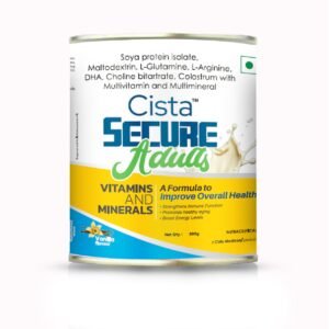 Soya protein isolate, Maltodextrin, L-Glutamine, L-Arginine, DHA, Choline bitartrate, Colostrum with Multivitamin and Multimineral (Vanilla Flavour) – Cista Secure Adults — Soya protein isolate, Maltodextrin, L-Glutamine, L-Arginine, DHA, Choline bitartrate, Colostrum with Multivitamin and Multimineral (Vanilla Flavour) — Powder