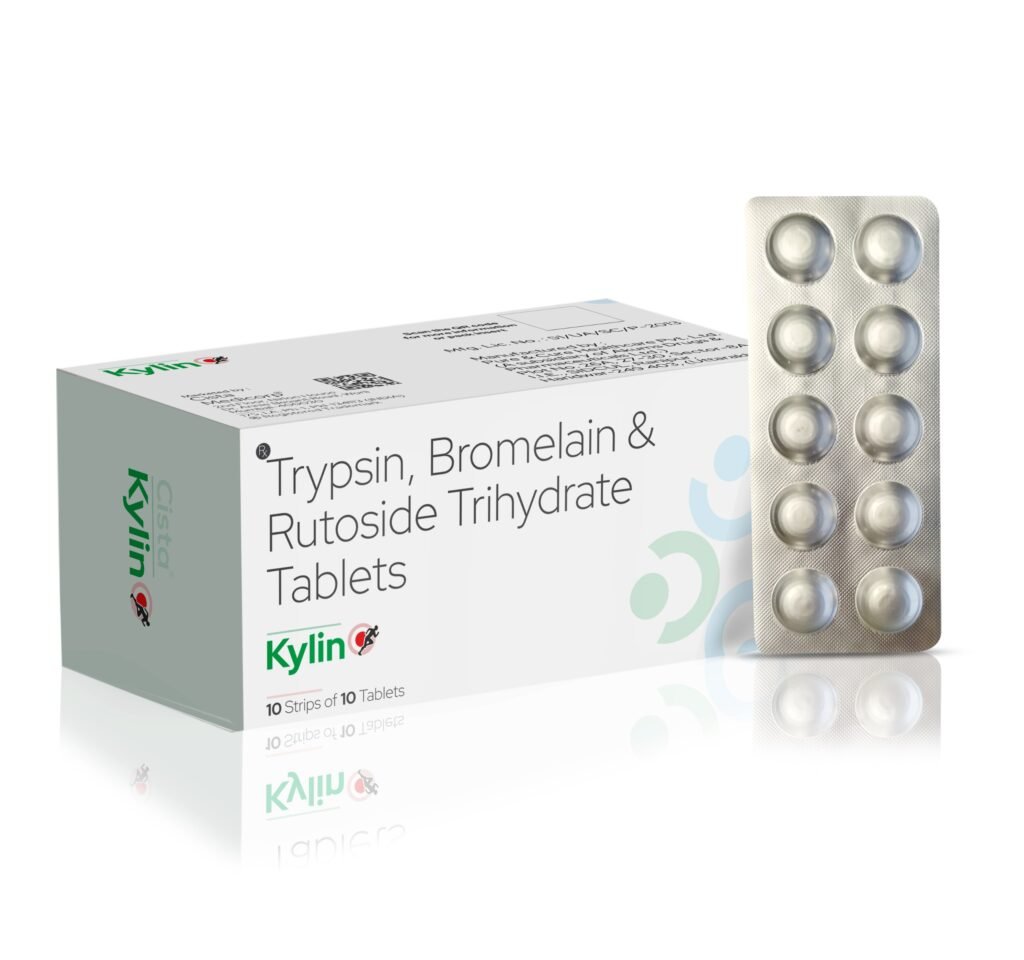 Trypsin 48mg+ Bromelain 90mg + Rutoside 100mg - Kylin