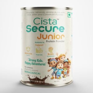 Vitamins, Minerals, Amino Acids With FOS ,DHA and Colostrum Powder (For children 4 yrs. and Above) NUTRACEUTICAL CHOCOLATE FLAVOUR – Cista Secure Junior — Vitamins, Minerals, Amino Acids With FOS, DHA and Colostrum Powder (For children 4 yrs. and Above) NUTRACEUTICAL CHOCOLATE FLAVOUR — Protein powder