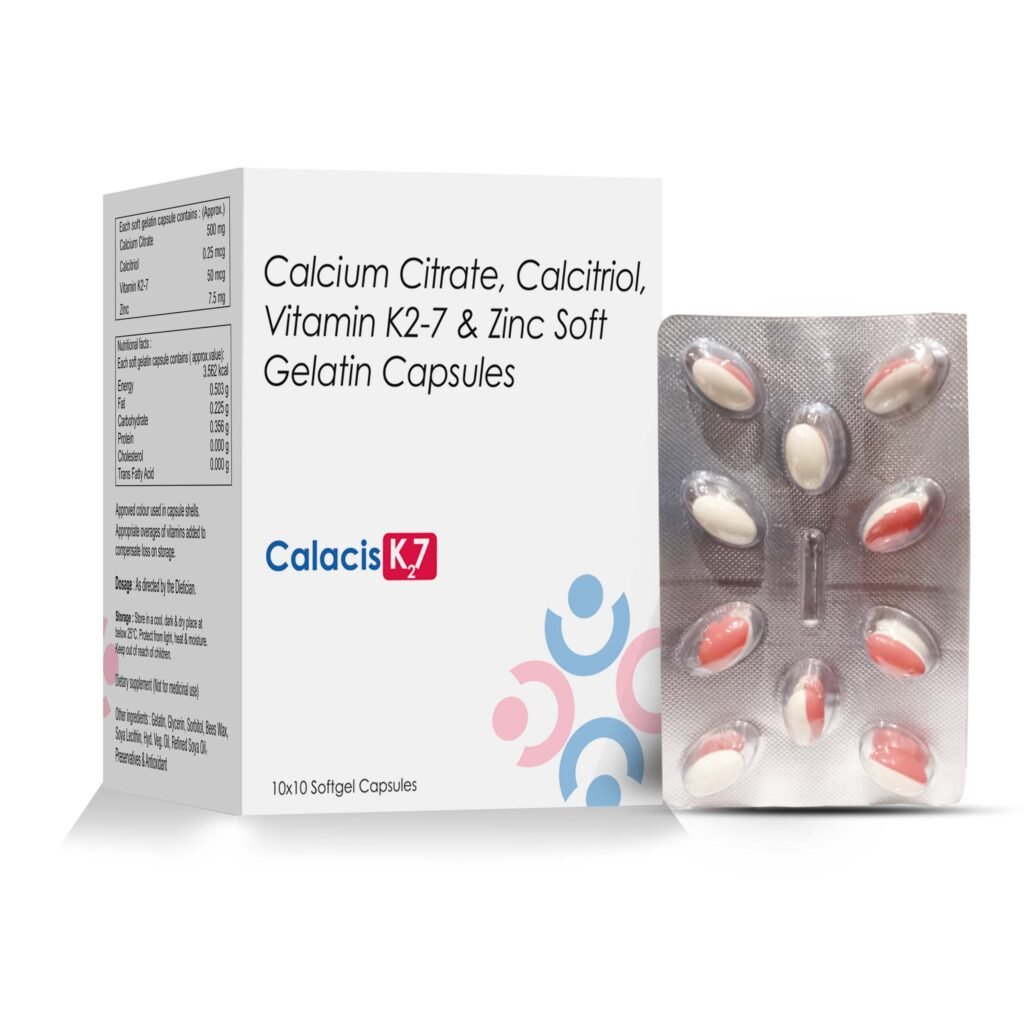Calcium Citrate 500mg, Calcitriol 0.25, Vitamin K2-7 50mcg ,Zinc 7.5mg - Calacis K27