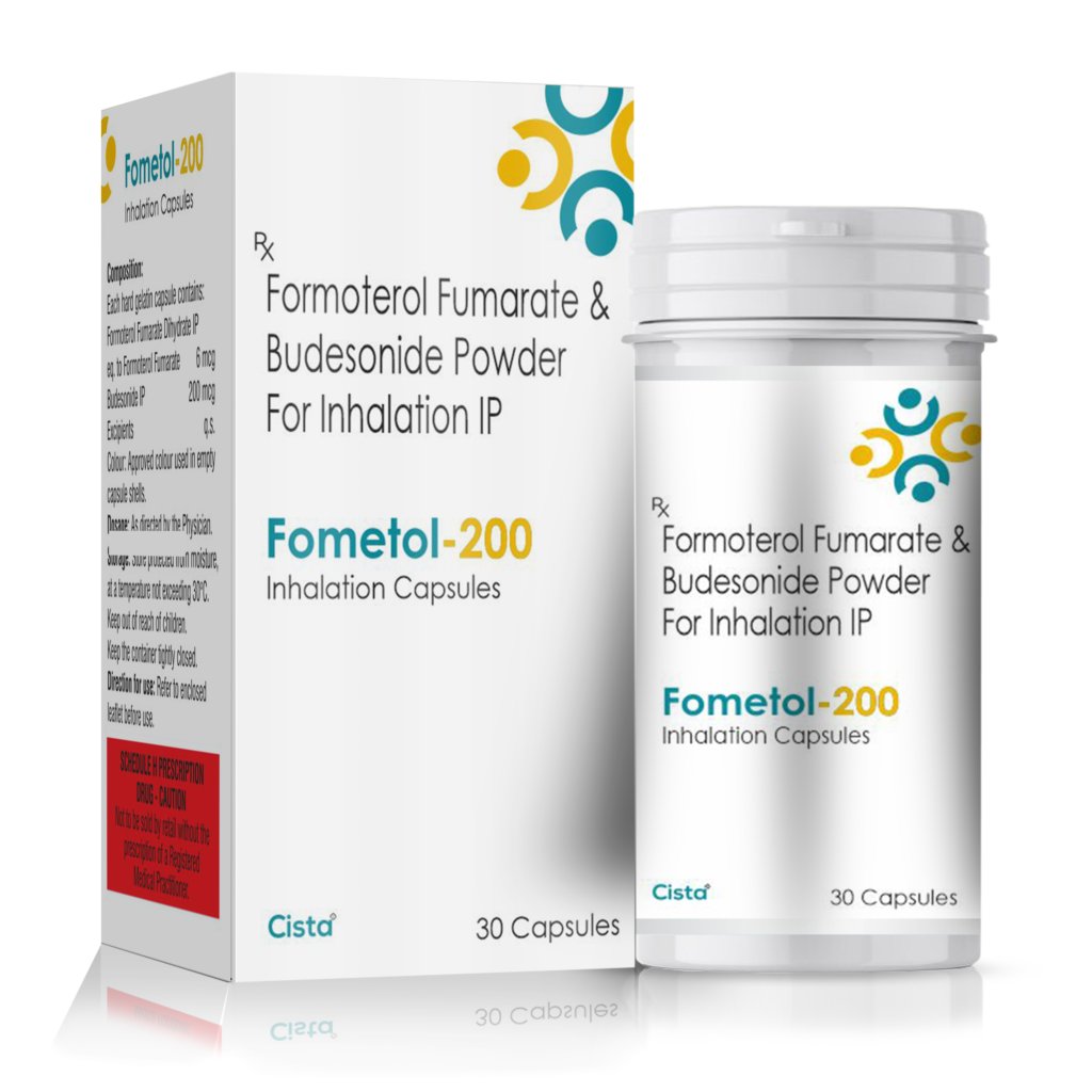 Each Hardgel Capsule contains :- Formoterol Fumarate 6MCG, Budesonide 200 MCG - Fometol-200