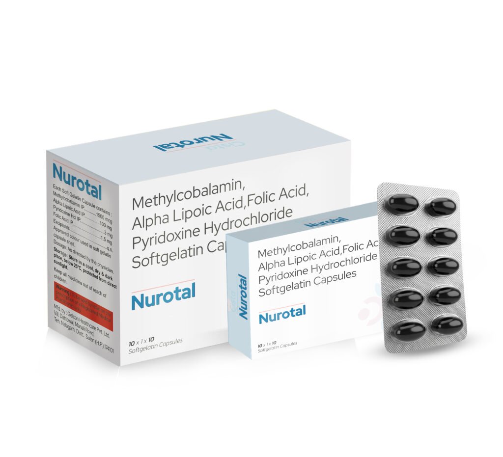 Methylcobalamin1500MCG , Folic Acid1.5MG, Pyridoxine Hcl 3 Mg , Alpha Lipoic Acid100MG - Nurotal