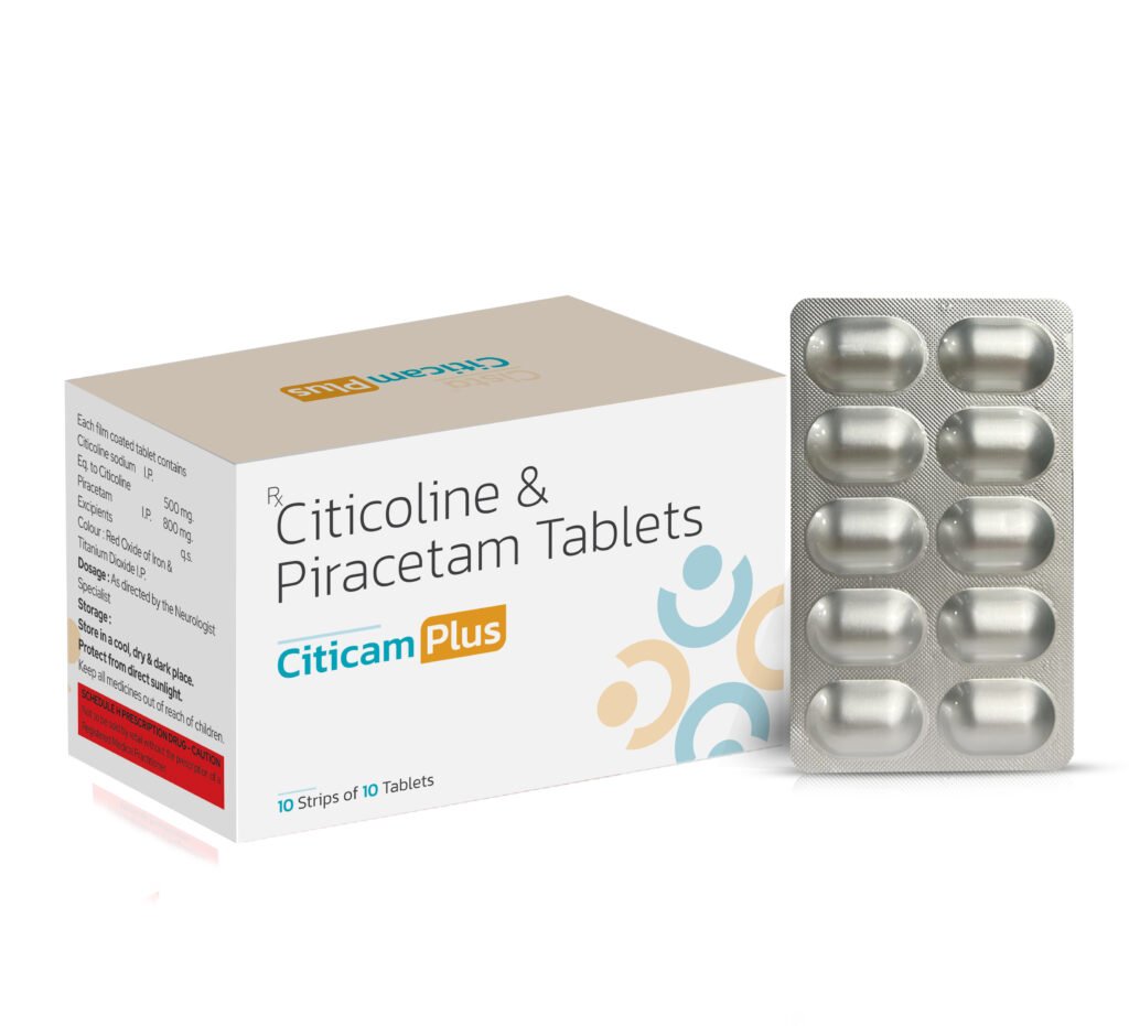 Citicoline 500mg + Piracetam 800mg - Citicam-Plus