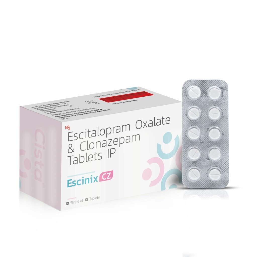 Escitalopram 10mg & Clonazepam 0.5mg - Escinix-CZ